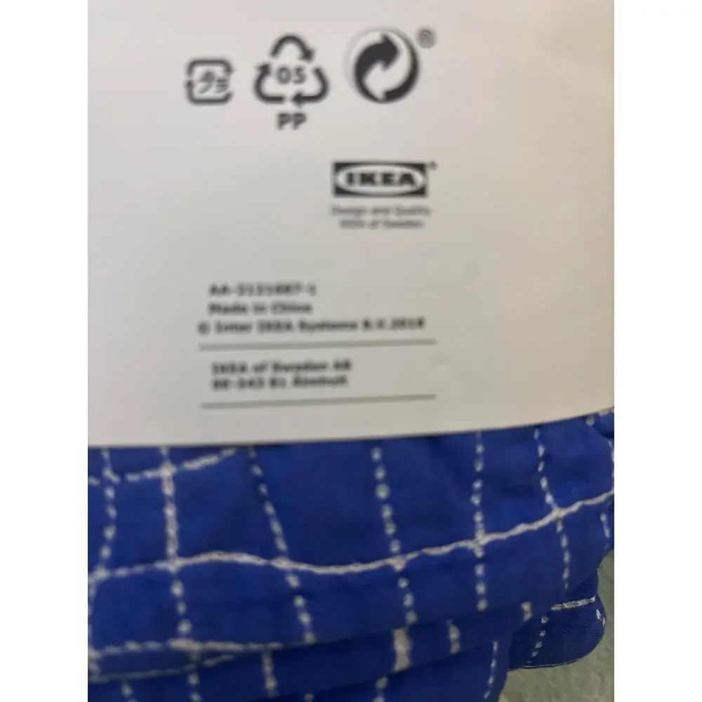 IKEA Tankvard Blue/White Pillow Cover 26' x 26
